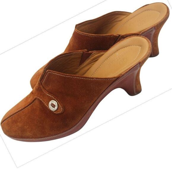 Cole Haan Suede Leather Clogs Shoes Slip-On‎ Mules Tan Women's Size 8.5 B - Picture 3 of 9